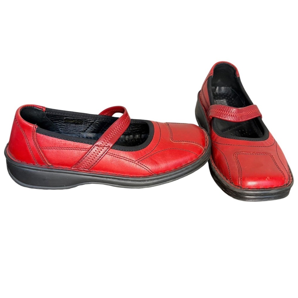Josef Seibel Red Leather Mary Jane Comfort Flat Women EU 36 US 5.5-6‎